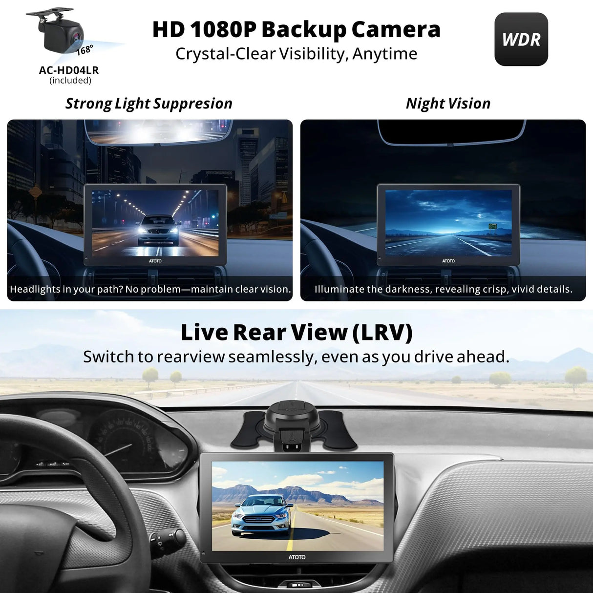 ATOTO 9" Portable Car Stereo with QLED Touchscreen, Wireless/Wired CarPlay & Android Auto, 2GB+32GB, ChatGPT AI, Fast Boot, 1280x720p Display