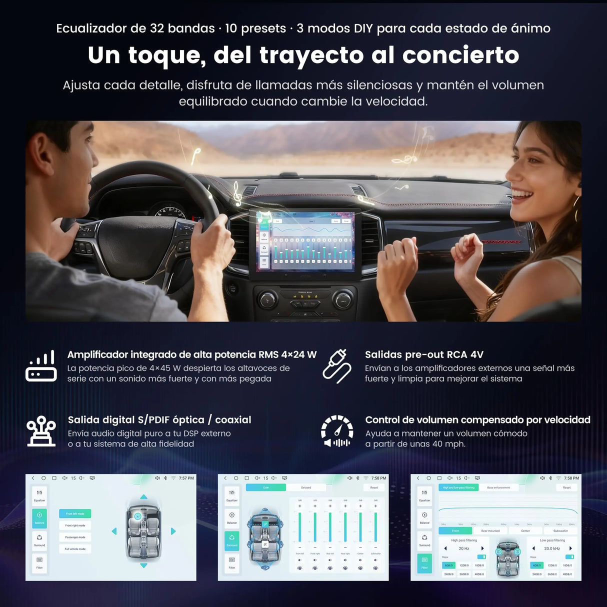 ATOTO A7G209PKL 9" QLED Autoradio Android 2 DIN, Wireless CarPlay & Android Auto, Hi‑Fi DSP con 4V Pre‑Outs, WiFi/BT Tethering, Rastreo GPS, Chat IA