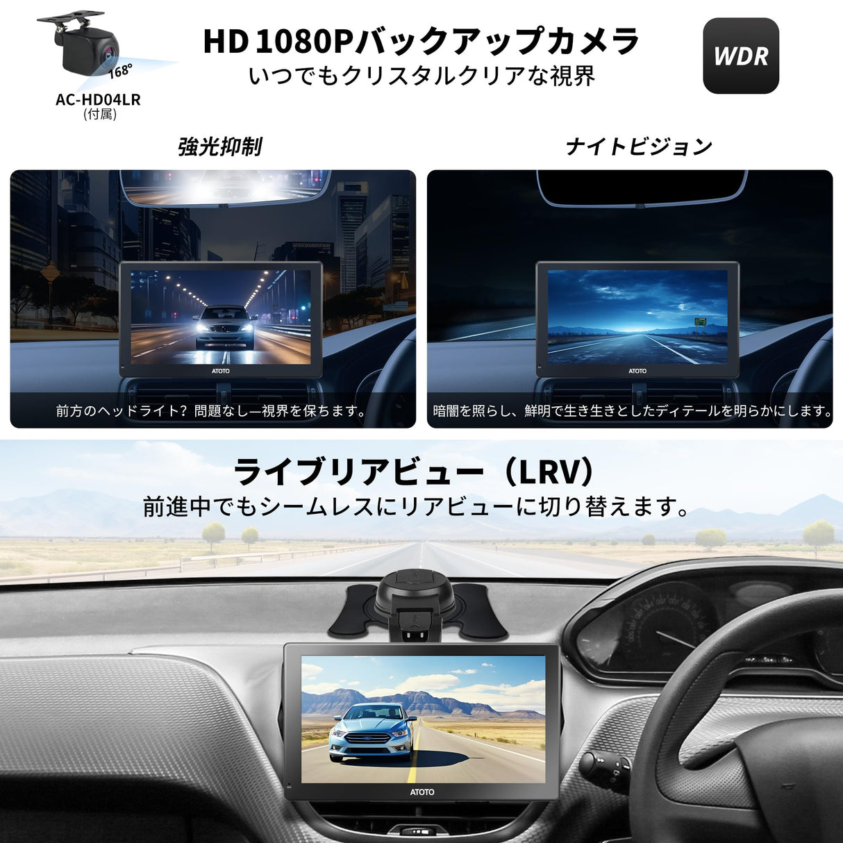 CarPlay/Android Autoワイヤレス対応 9インチ携帯型ラジオカーステレオ、2G+32GB アンドロイドヘッドユニット、1280*720 HD QLEDタッチスクリーン、Bluetooth、FM、Wi-Fi、ミラーリンク、GPS カーナビ カープレイディスプレイ オーディオオートバックス、カーオーディオレシーバー、マルチメディアシステム (P9SD)