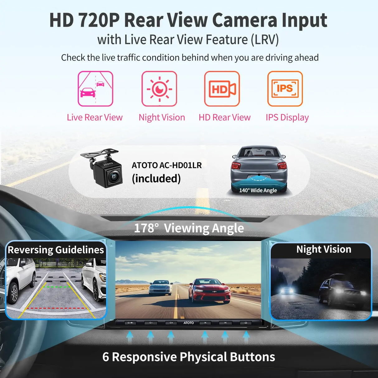 ATOTO A6G2A7PF-S01 7" Android Double DIN Car Stereo with Backup Camera, Wireless CarPlay & Wireless Android Auto, in-Dash Navigation, GPS Tracking, Dual Bluetooth, HD LRV, Mic, 2G+32GB