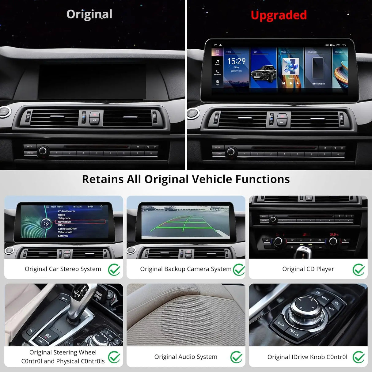 ATOTO S8BM5S412B8PN 12,3" Radio coche – Compatible con BMW Serie 5 F10/F11 CIC (2011-2012), Bluetooth, CarPlay y Android Auto inalámbrico, GPS para coche, DriveChat AI, 2 Bluetooth, 4G LTE