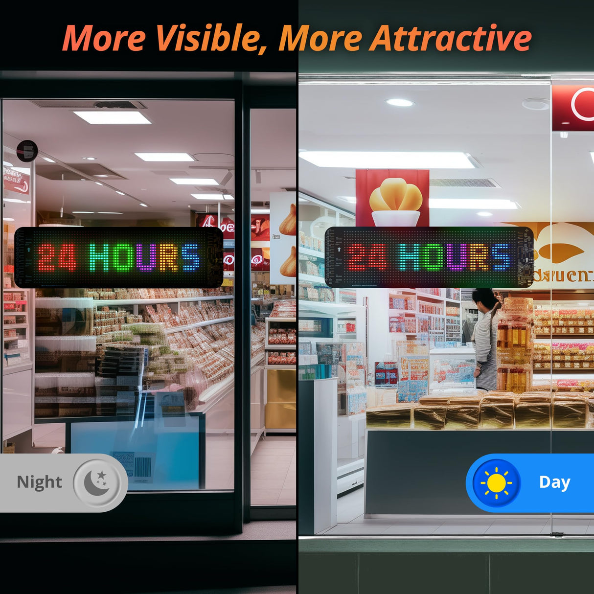 ATOTO CI-VIALD19 19.4" x 4.3" Programmable LED Sign, Scrolling Advertising Display, AI Voice Control, Bluetooth APP Control, USB 5V, Custom Text, Pattern, GIF, Animation