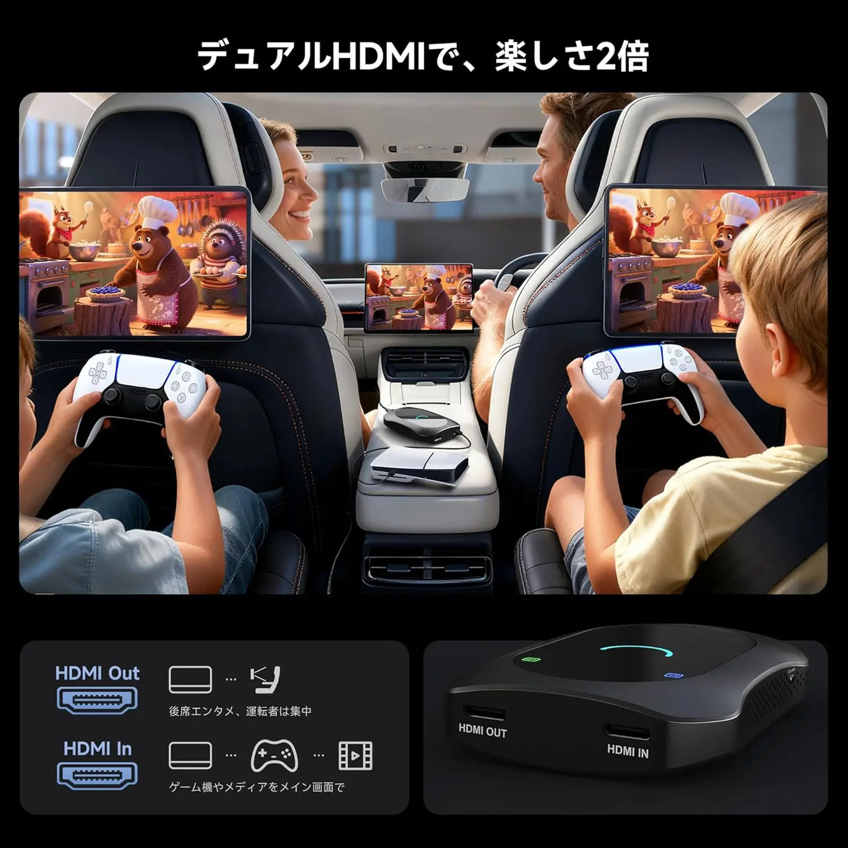 ATOTO CB7SATN フルAndroid 4G LTE Magic Video Box ワイヤレスCarPlay/Android Autoアダプター HDMI出力対応、セカンドスクリーン&ゲーム機モニター接続、デュアルBluetooth&Wi-Fi、GPSトラッカー、DVDプレーヤー対応