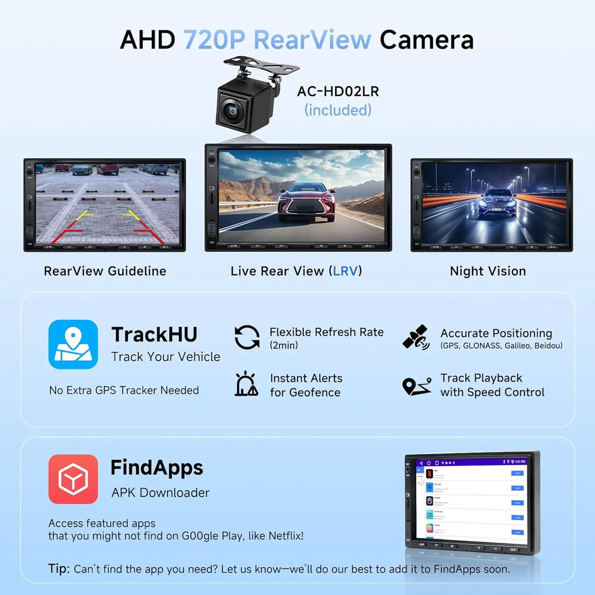 ATOTO A5LG2A7T 7" Android Double Din Car Stereo with Backup Camera, Wireless CarPlay & Android Auto, Wi-Fi/BT/USB Tethering, Built-in DSP, Bluetooth, PhoneLink, FM/AM/TF, 2G+32G