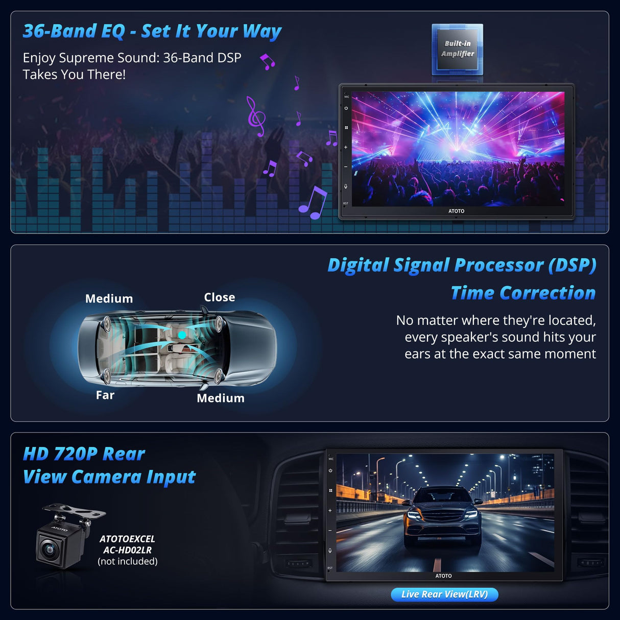 ATOTO A6G2C7PF 7" Double Din Car Stereo, QLED Touch Screen, Wireless CarPlay and Android Auto, MirrorLink, GPS Navigation, LRV, WiFi, Bluetooth, USB, Drivechat with ChatGPT