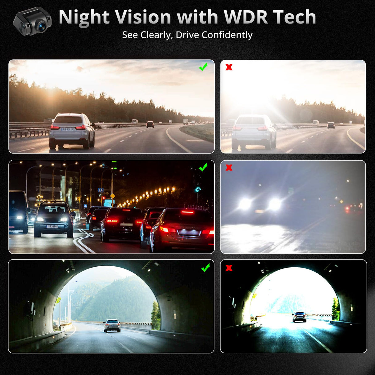 ATOTO AC-FCR04W Dashcam 1080P, 150° Winkel, Notaufnahme, Loop-Registrierung, Unterstützung bis zu 128 GB, kompatibel mit S8 UN/MS/PN (S8 PN Solo Monitor Frontale)