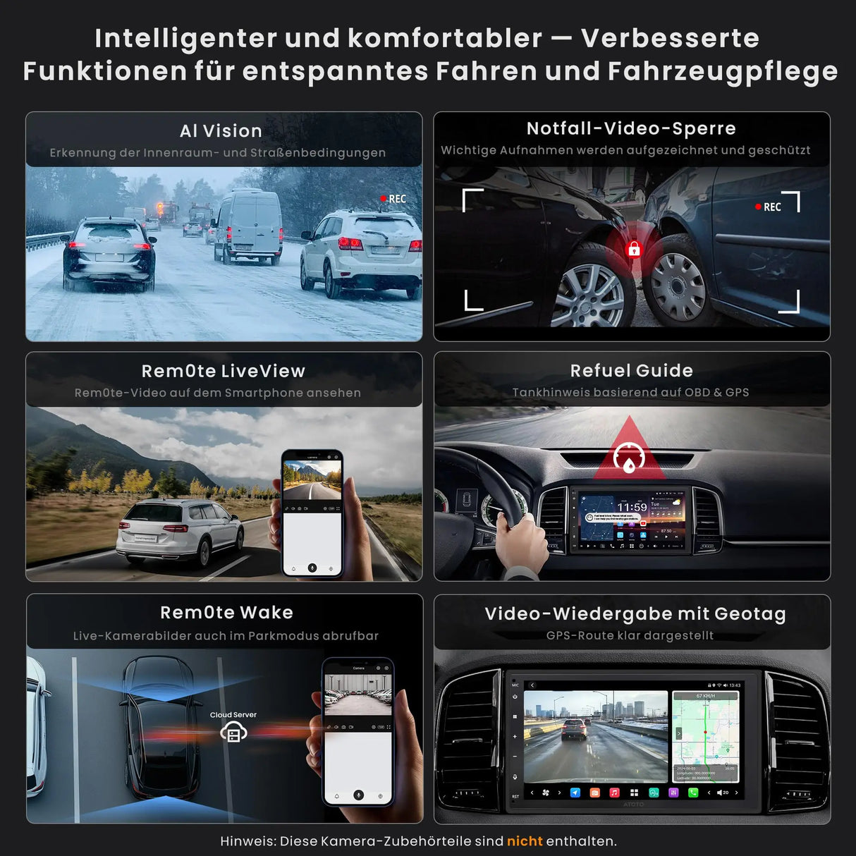 ATOTO X10DG2B7E 7" 2 DIN Autoradio mit Android und DAB+, 8+128GB, 4G LTE, KI-Sprachsteuerung, Kabelloses CarPlay & Android Auto, Dual-Mikrofon, Bluetooth, Kameraeingang, 36-Band EQ, HDMI-Eingang