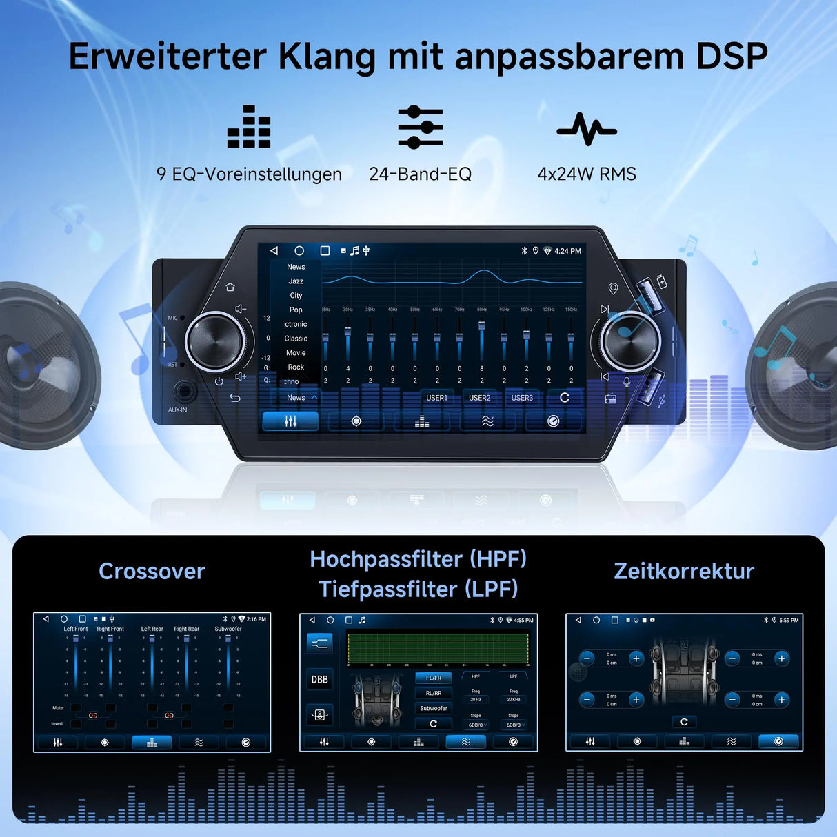 ATOTO A5LG1A5T 5" Android 1 Din Autoradio mit Rückfahrkamera, Kabelloses CarPlay & Android Auto, WiFi/BT/USB Tethering, MirrorLink, RDS/FM/GPS, Sprachsteuerung, 2G+32G