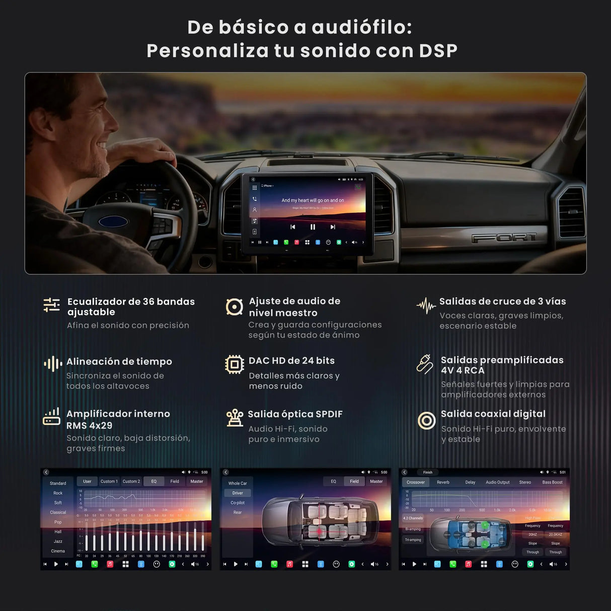 ATOTOZONE X10DG209E 9" QLED Dab Radio 2 DIN Android, 8+128 G, Carplay inalámbrico y Android Auto, 4G LTE, Asistente de Voz AI, Seguimiento GPS, Micrófono Dual & BT, LRV, 36B-EQ,Entrada HDMI