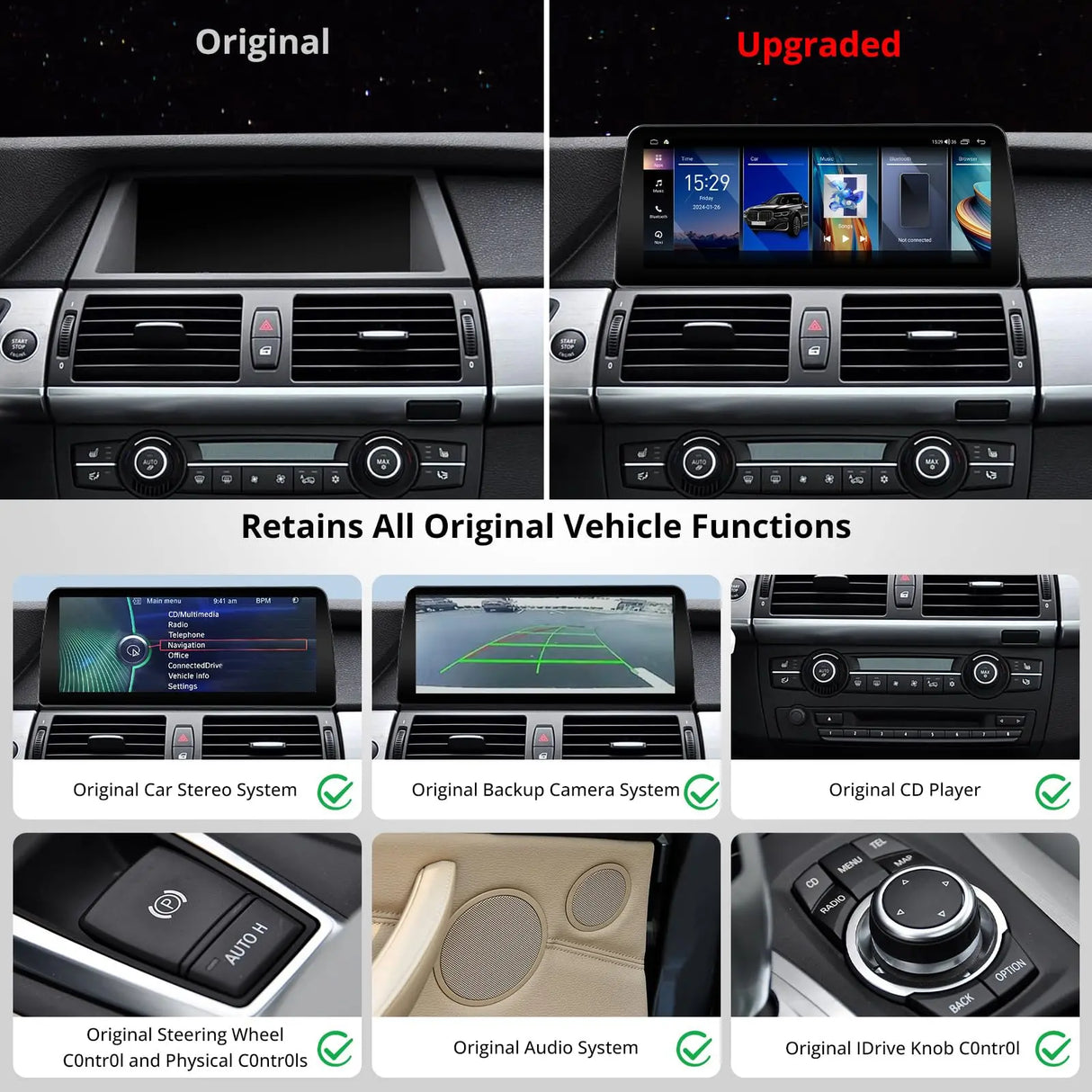 ATOTO 12,3'' Radio Coche Bluetooth CarPlay y Android Auto Inalámbrico, Compatible con BMW X5 E70 CIC (2010-2013), GPS para Coches, DriveChat AI, 2 Bluetooth, 4G LTE