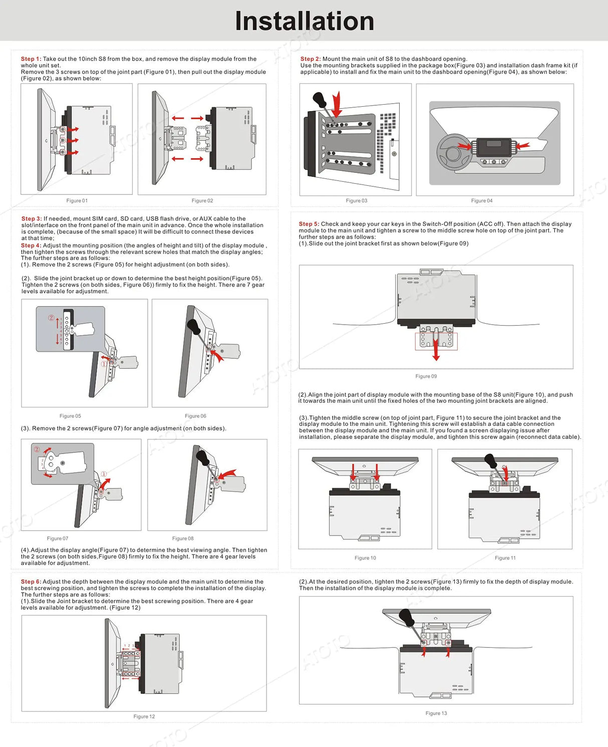 ATOTO S8G2104PR 2 DIN Autoradio mit 10" QLED Display, Wireless CarPlay und Android Auto, Dual Bluetooth mit aptX HD, USB-Tethering, Splitscreen, VSV & LRV, integriertes 4G Modem