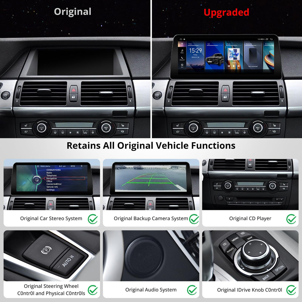 ATOTO S8BMX54L12B8PN 12.3" BMW Compatible Car Stereo, Wireless CarPlay & Android Auto, Fits X5 Series E70 2010-2013 CIC System, GPS Tracking, AI DriveChat, Dual Bluetooth, 4G LTE, Retains Original Functions