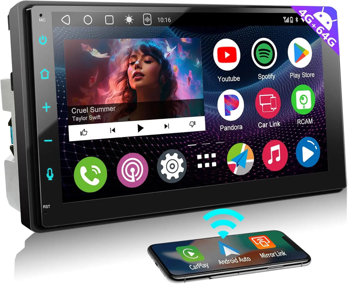 ATOTO A6G2B7PL 7" Autoradio 2 Din – QLED Touchscreen, 4G LTE, 4GB+64GB, DAB+ Radio RevcarX, Wireless CarPlay e Android Auto, 8 Core, 36EQ DSP, Tethering WiFi/BT/USB