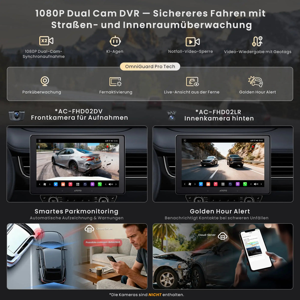 ATOTOZONE X10DG211E 10 Zoll Android DAB+ Autoradio Doppel-Din, 8+128G, 4G LTE, KI-Sprachassistent, Kabelloses Carplay & Android Auto, Duales Mikrofon & BT & Kameraeingang, 36B-EQ, HDMI-Eingang