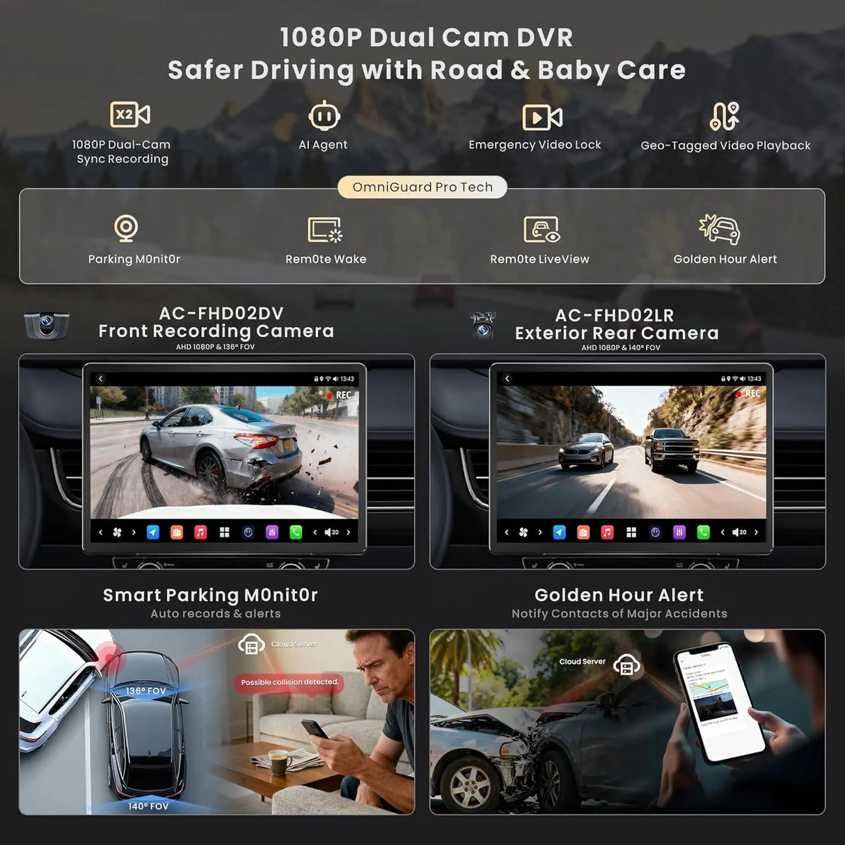 ATOTO X10G141E-R3S 14.1” Android Car Stereo, Single & Double DIN Compatible, FlexView Pro Floating Screen, Twinsight Dual-Cam Recording, 7.1.2-Channel Audio, AI Vision, Re-Mote LiveView, ADS Protocol