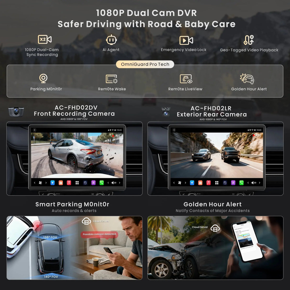 ATOTO X10G141E-R3S 14.1” Android Car Stereo, Single & Double DIN Compatible, FlexView Pro Floating Screen, Twinsight Dual-Cam Recording, 7.1.2-Channel Audio, AI Vision, Re-Mote LiveView, ADS Protocol