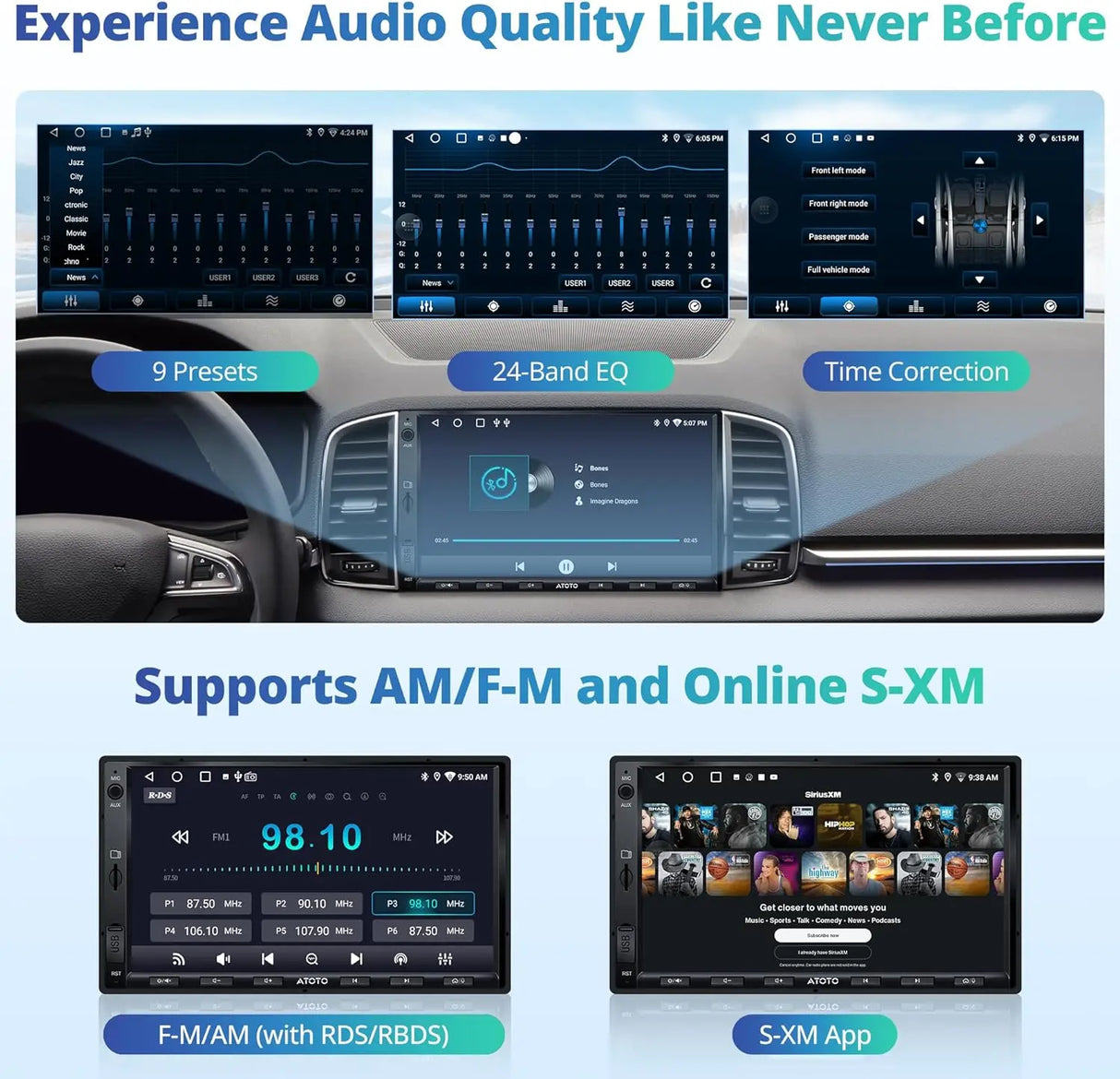ATOTO A5LG2A7T 7" Double Din Car Stereo with Backup Camera, OBD2 Diagnostic, Wireless CarPlay & Android Auto, GPS, OBD2, Bluetooth, FM/AM/TF, 2G+32G