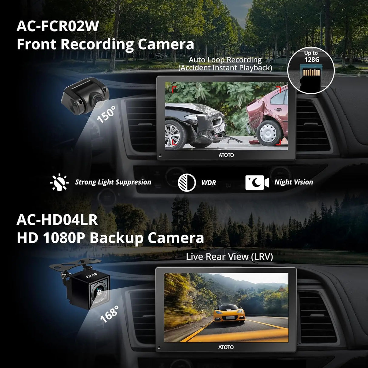 ATOTO Portable Car Stereo 9" Android 10 Octa-Core, Dual Camera, HD QLED Display, Wireless CarPlay/Android Auto, GPS Navigation, 4G/Wi-Fi/Bluetooth, DriveChat AI, TPMS/OBD II Support, 4GB+32GB