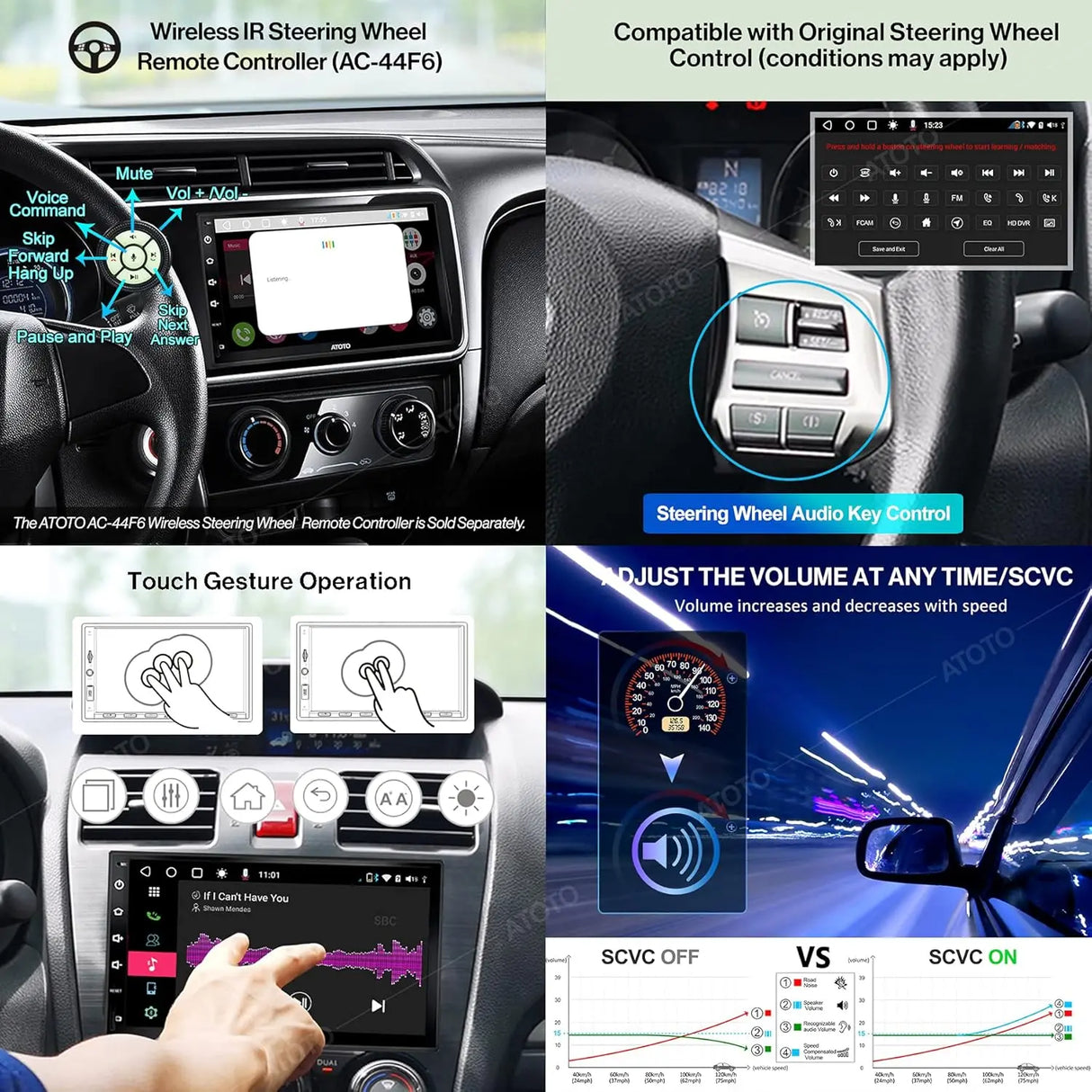 ATOTO S8G2B74PM 7" Double Din Car Stereo, QLED Touchscreen, Wireless CarPlay & Android Auto, Dual Bluetooth with aptX HD, Split-Screen Display, HD Rearview with Live Rear View, USB Tethering, SCVC & More