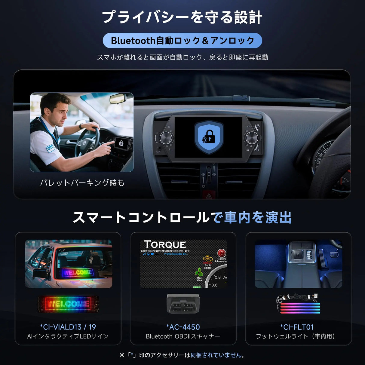 ATOTO A5LG1A5T 5インチ 1DIN ディスプレイオーディオ Androidカーナビ ワイヤレスCarPlay/Android Auto WiFi/BT/USB接続 Bluetooth 車載オーディオ USB QC2.0 AUX Micro SD