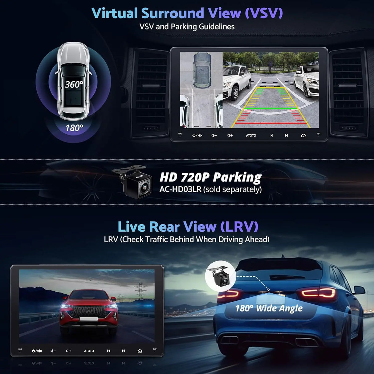 ATOTO S8G2094MS 9" Double Din Car Stereo, 8-Core, 1280x720 QLED Touchscreen, Wireless CarPlay and Android Auto, 4+32G, Dual Bluetooth, WiFi/BT/USB Tethering, Plug and Play, GPS Tracking, SCVC