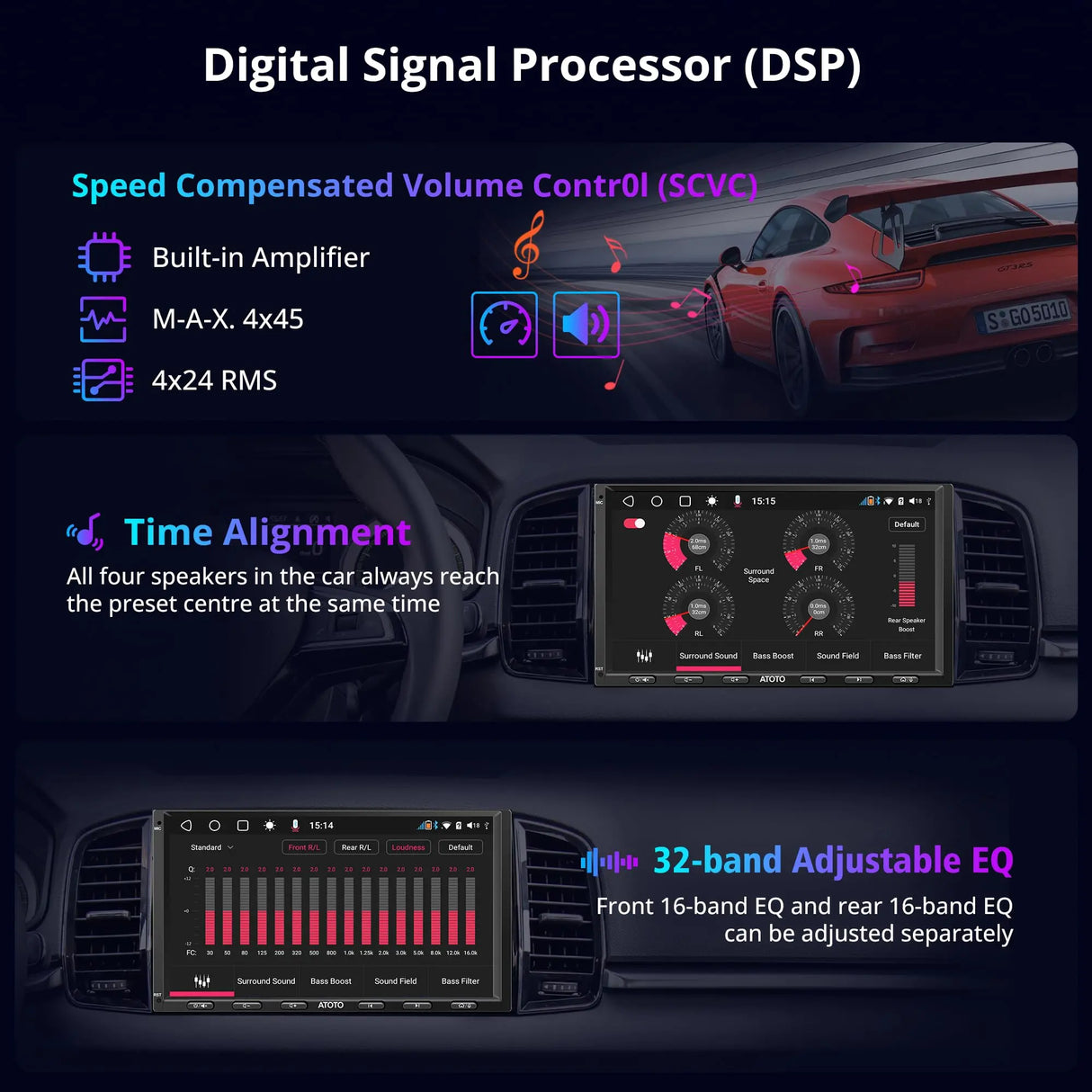 ATOTO S8G2A74MS 7" Double Din Car Stereo, QLED Touchscreen, Wireless CarPlay Android Auto, AI Chat ,SCVC, DSP/HDMI Out