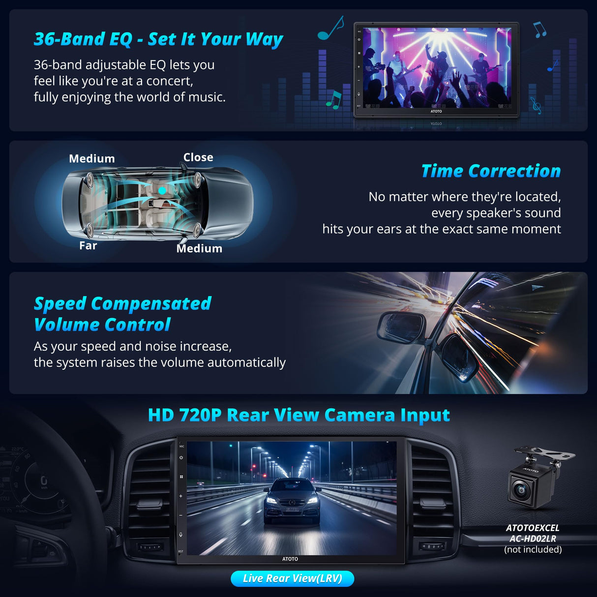 ATOTO A6G2C7PF Autoradio 2 Din – Microfono Integrato, Schermo QLED Touchscreen 8 Core Full Laminato, Bluetooth, Wireless Android Auto & CarPlay, Controllo Vocale, GPS Navigazione