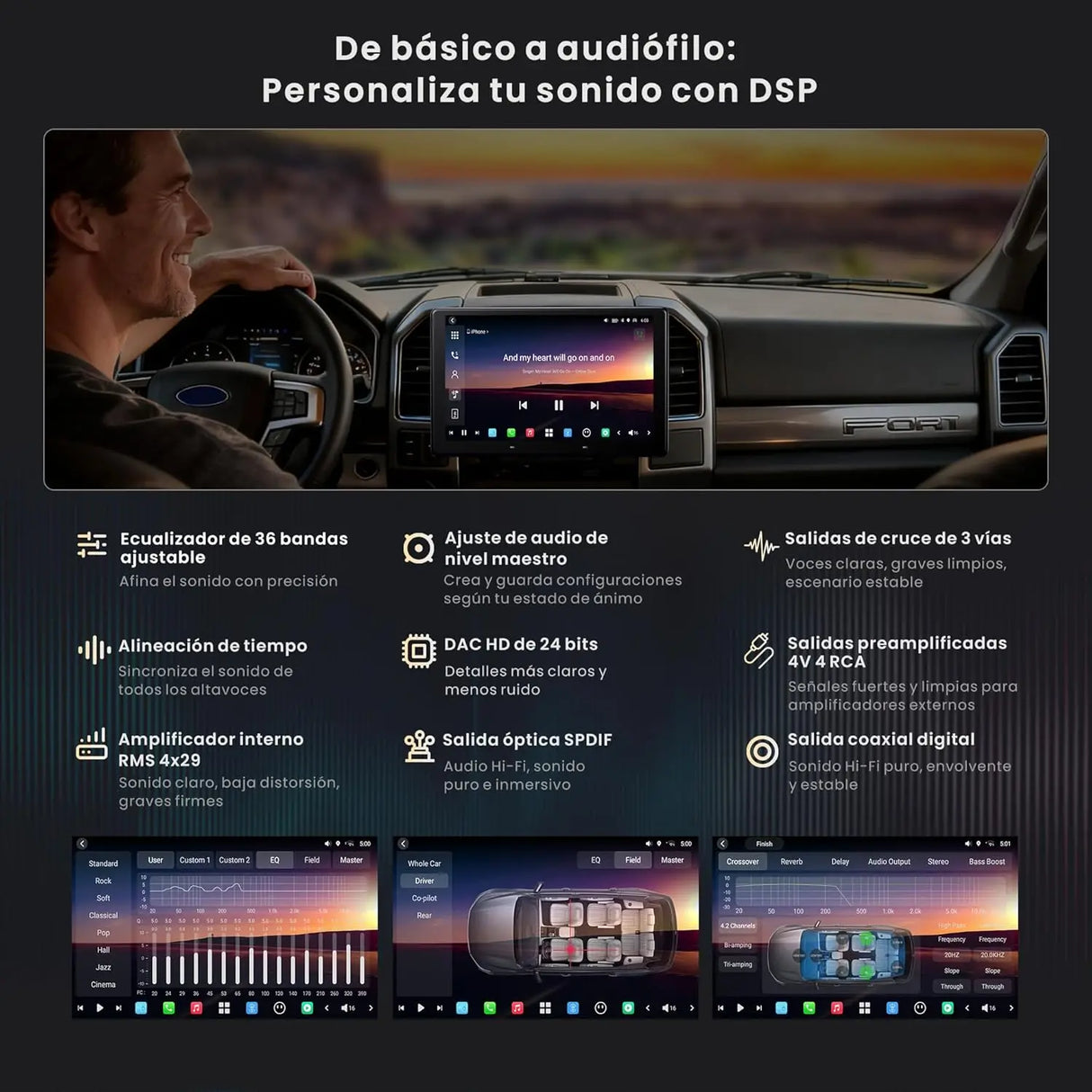 ATOTO X10G209E Autoradio Double Din 9 Pulgadas X10 – Entrada Cámara Delante y Detrás 1080P, Pantalla Táctil QLED, 8GB+128GB, CarPlay Inalámbrico, Android Auto, 4G LTE, Wi-Fi, Bluetooth, DSP, AMP, Subwoofer, GPS