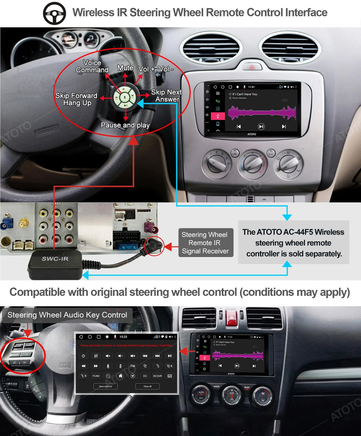 ATOTO S8G2B74PM 7" Double DIN Android Car Stereo, Wireless CarPlay & Android Auto, Dual Bluetooth, QLED Display, HD Rearview