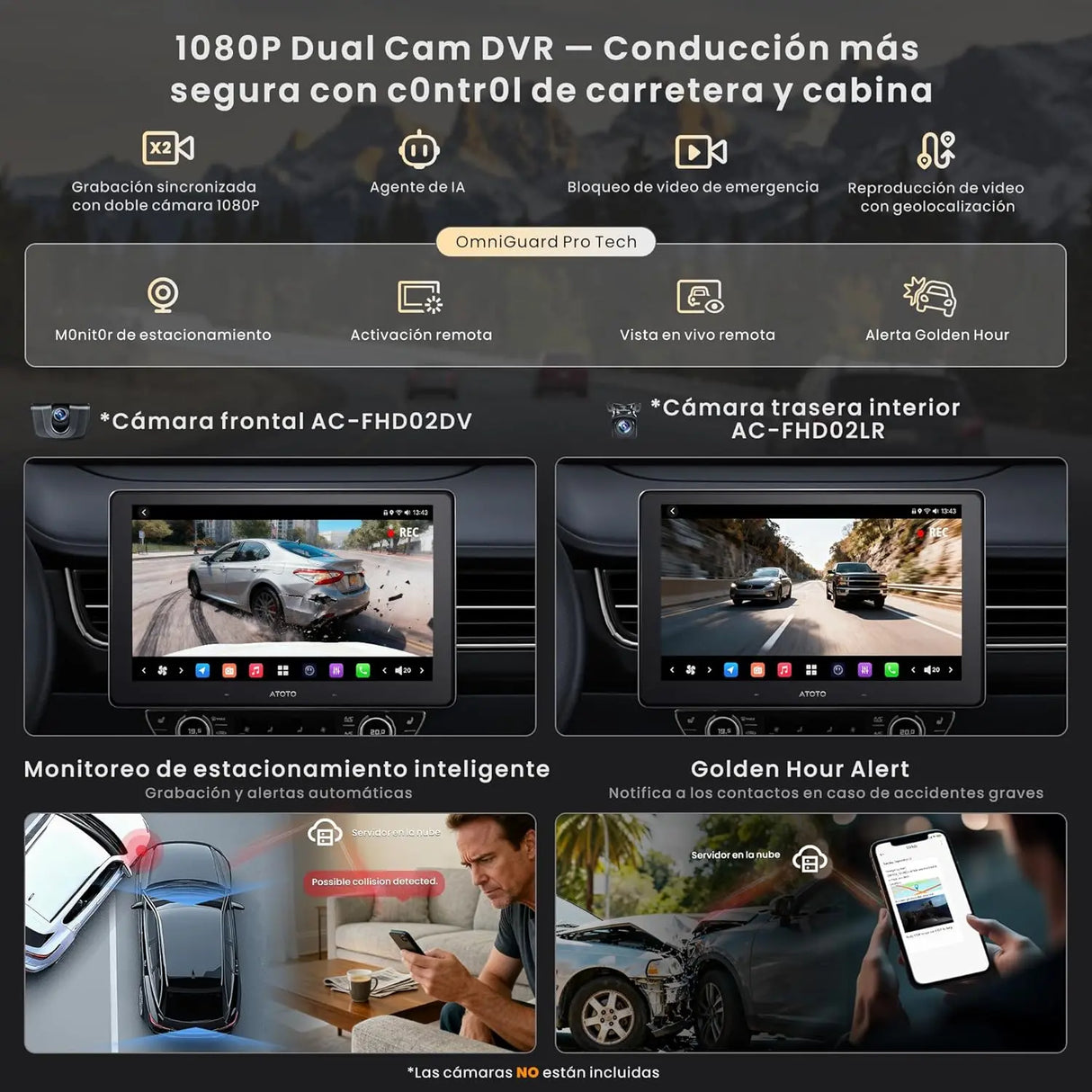 ATOTO X10DG2B7E Radio 2 DIN Android 7" QLED DAB, 8GB+128GB, CarPlay y Android Auto Inalámbricos, 4G LTE, Asistente de Voz AI, GPS, Micrófono Dual, Bluetooth, LRV, 36B-EQ, Entrada HDMI