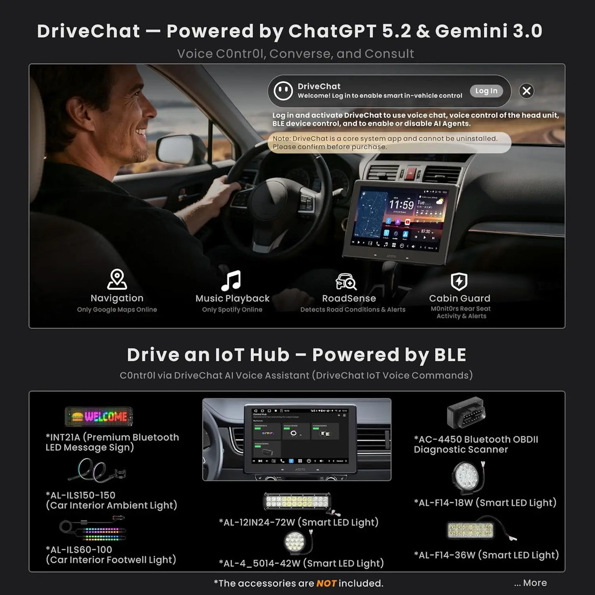 ATOTO X10G110E 10" QLED Double Din Car Stereo with 8G+128G, 4G LTE, Floating Screen, Wireless CarPlay & Android Auto, Dual Phone Connection, 2x Bluetooth, In-Dash Navigation, 36-Band EQ, AI Voice, Single Din Chassis