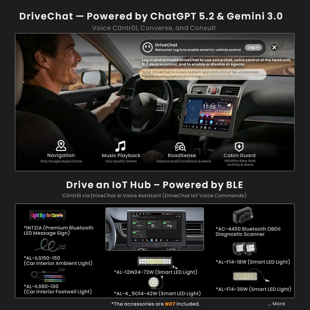 ATOTO X10G110E 10" QLED AI Android Single Din Car Stereo, Floating Screen Head Unit, 8G+128G in-Dash Navigation, 4G LTE, Wireless Carplay & Android Auto, Dual Phone Connection & 2 BT, 36B-EQ