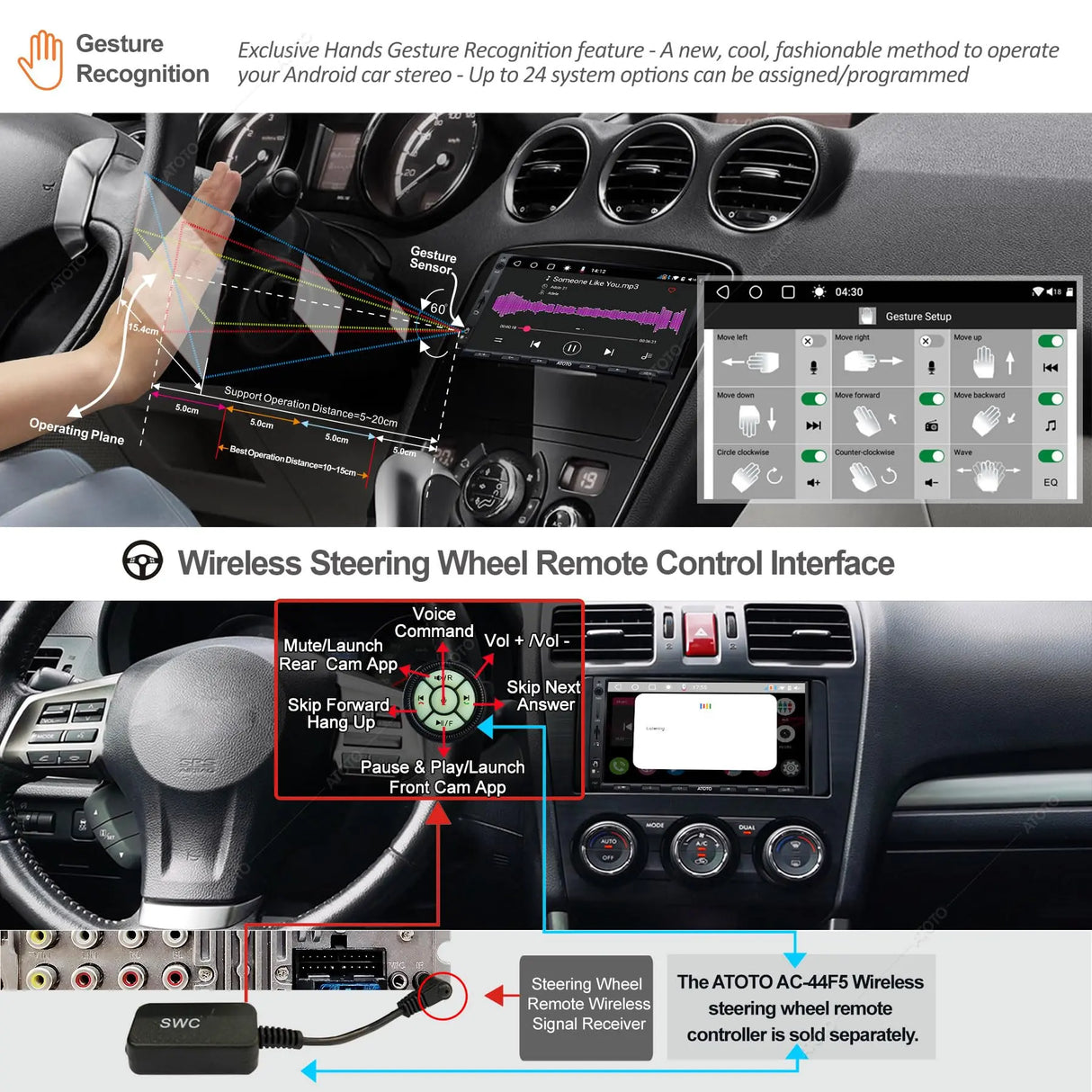 ATOTO S8G2A78UL Ultra 7" Double Din Car Stereo in-Dash Navigation, Gesture Operation, VSV&LRV, Built-in 4G Cellular Modem, Dual BT,4G+64G