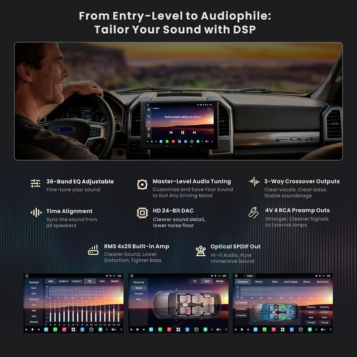 ATOTO X10G110E 10" QLED Double Din Car Stereo with 8G+128G, 4G LTE, Floating Screen, Wireless CarPlay & Android Auto, Dual Phone Connection, 2x Bluetooth, In-Dash Navigation, 36-Band EQ, AI Voice, Single Din Chassis