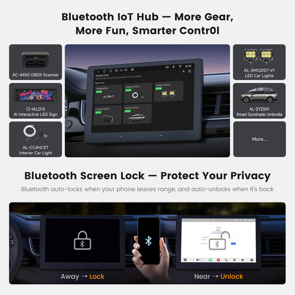 ATOTO A7G209PKL 9" QLED Android 13 Double DIN Car Stereo, 4G LTE, 4GB+64GB Octa-Core Head Unit, Wireless CarPlay & Android Auto, AI Chat & GPS Tracking, SCVC, Hi-Fi DSP with 4V Pre-Outs, Backup Camera Support