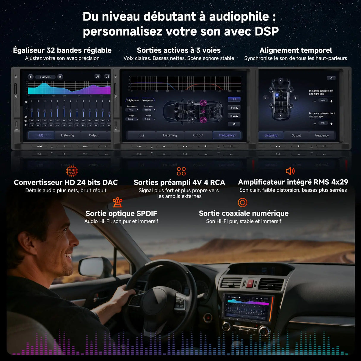 ATOTO V10G2D7OC Autoradio 2 DIN Android 7" QLED, Karaoké embarqué, Enregistrement simultané 4 caméras, Wireless CarPlay & Android Auto, 4G LTE/Wi‑Fi, aptX HD Bluetooth