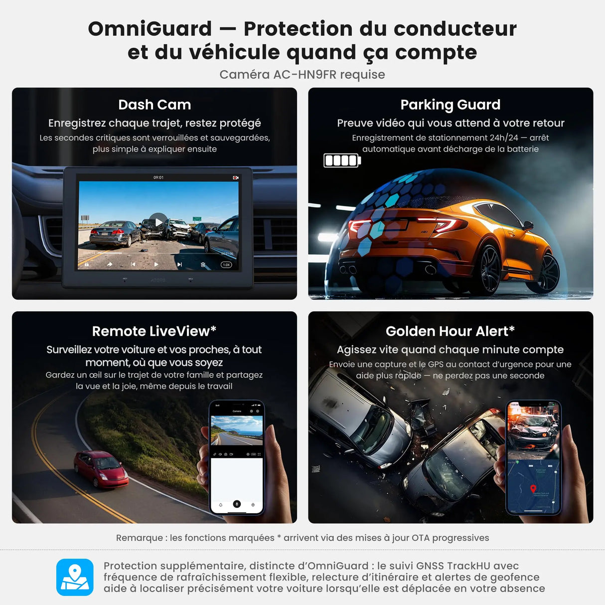 ATOTO S84G211P-S01 10,1 Pouces QLED Android Autoradio Double DIN, CarPlay et Android Auto sans fil, 4G LTE, Wi-Fi/Partage de connexion USB, DSP Hi-Fi avec pré-sortie 4V, avec caméra de recul, 4G+64G