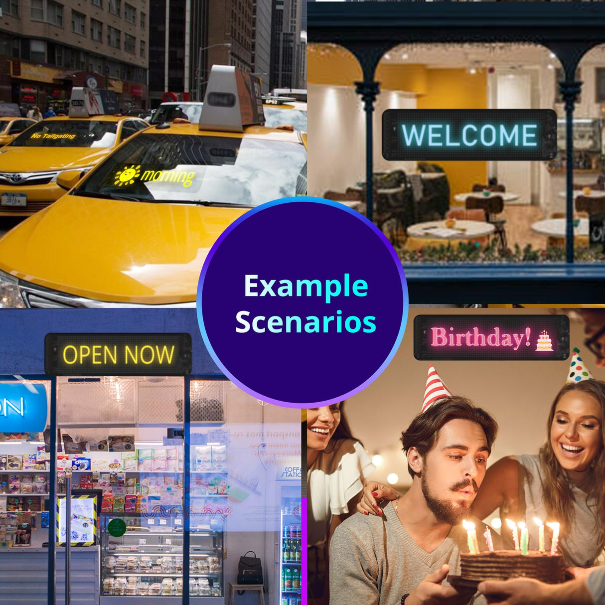 ATOTO CI-VIALD13 Scrolling Advertising LED Signs, AI Voice Control, Programmable led sign,Bluetooth APP Control,13.7" x 4"