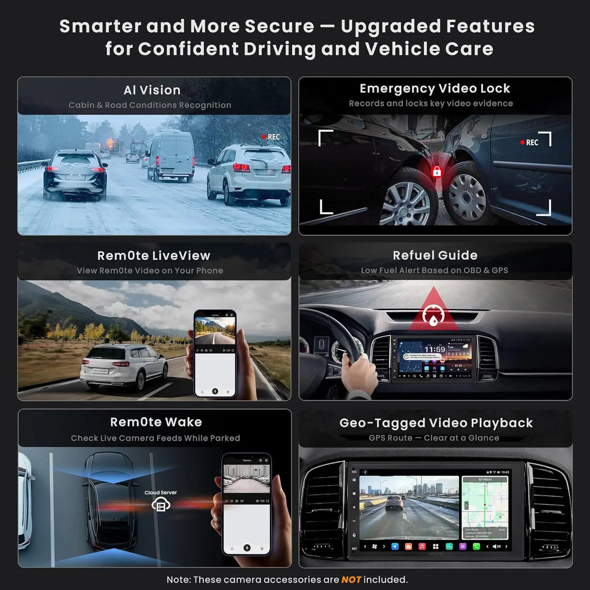 ATOTO X10G2B7E 7" Double Din Car Stereo, Dual Camera Input & Recording, 8G+128G, Android, Wireless CarPlay & Android Auto, 4G LTE, ChatGPT AI, Dual Phone Connection & Bluetooth, GPS Tracking