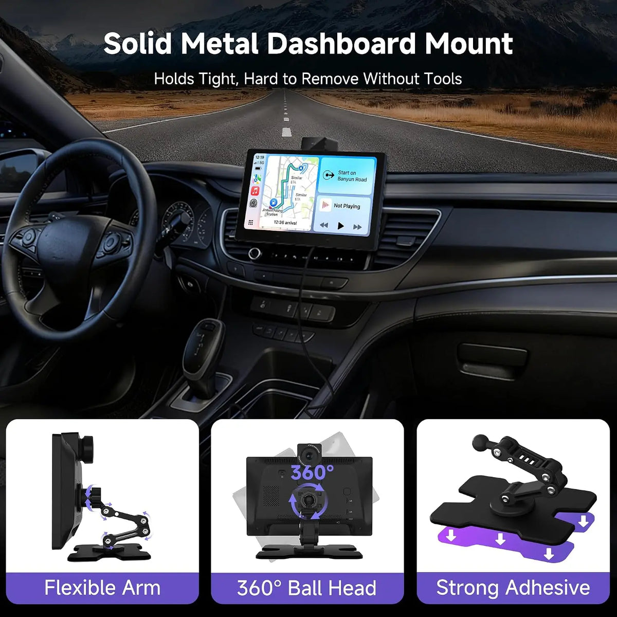 ATOTO P609L1N 9.19" Portable Car Stereo Dashboard Screen, Wireless Apple CarPlay & Android Auto, GPS Navigation, Mirror Link, Bluetooth Car Audio Receiver