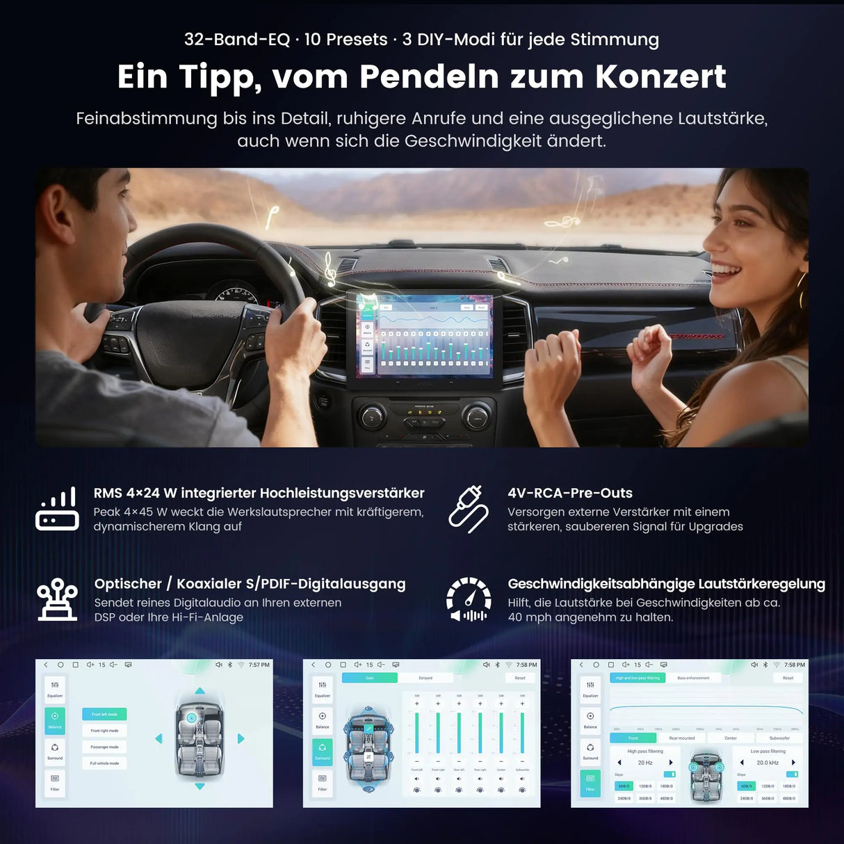 ATOTO A7G211PKL 12,95" QLED 2 DIN Radio Android, 8G+128G, 4G LTE Integrado, Wireless CarPlay & Android Auto, DSP, Navegador GPS, WiFi/BT, Entrada de Cámara 1080P