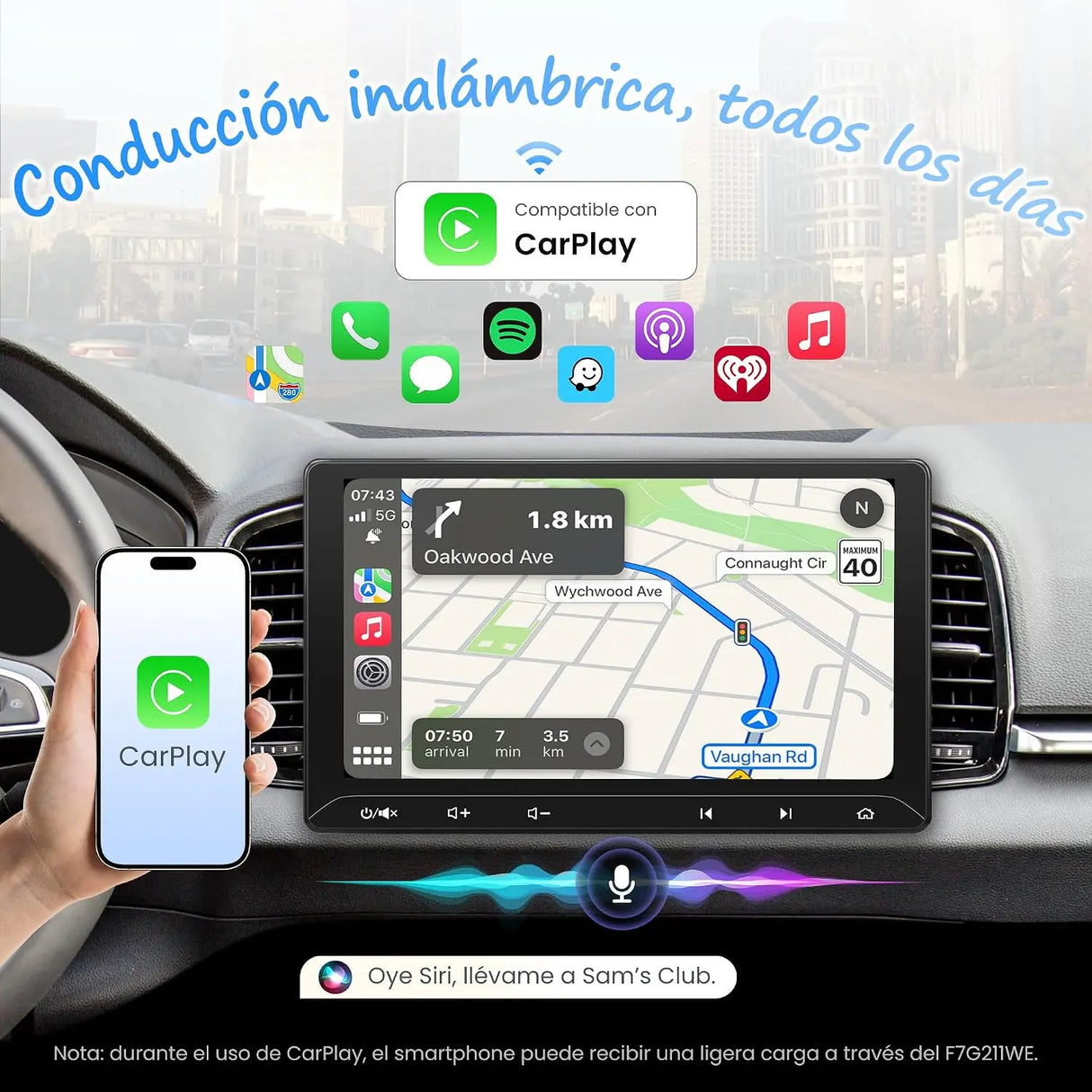 ATOTO F7G211WE Radio Coche 2 DIN de 10,1", Apple CarPlay Inalámbrico y Android Auto Inalámbrico, Pantalla Táctil QLED, DSP, Bluetooth, LRV, MirrorLink, Control del Volante, AUX, Radio FM/AM