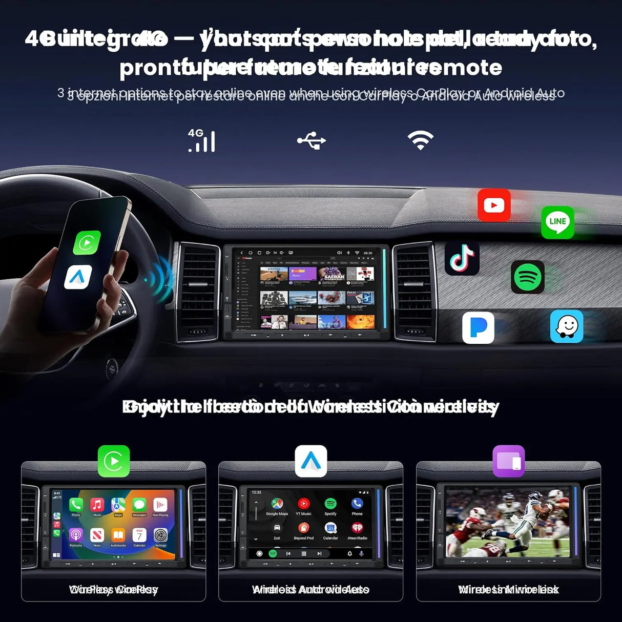 ATOTO S84G2D7PB 7" Autoradio Android 2 DIN con Schermo Touch, Agentic AI, Illuminazione Ambientale, Avviso di Incidente, Sorveglianza del Parcheggio, DSP Hi-Fi Pre-Out 4V