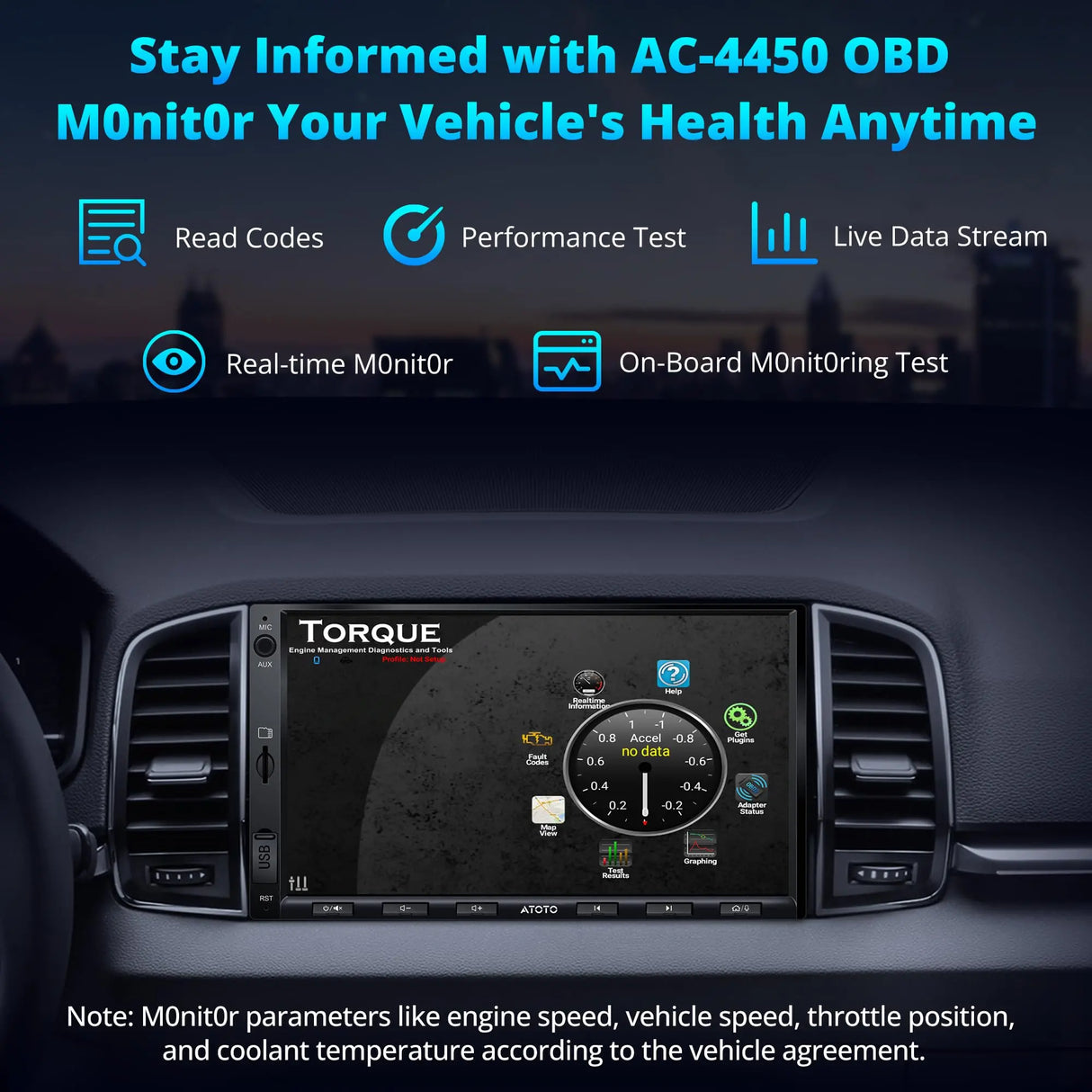 ATOTOEXCEL A5L Android Double DIN Car Stereo with OBD II, 7 inch 1280 x720 IPS Touchscreen, 2G+32G, Wireless Carplay Android Auto Double DIN Radio, 24-B EQ DSP, GPS Tracker, Bluetooth,FM/AM
