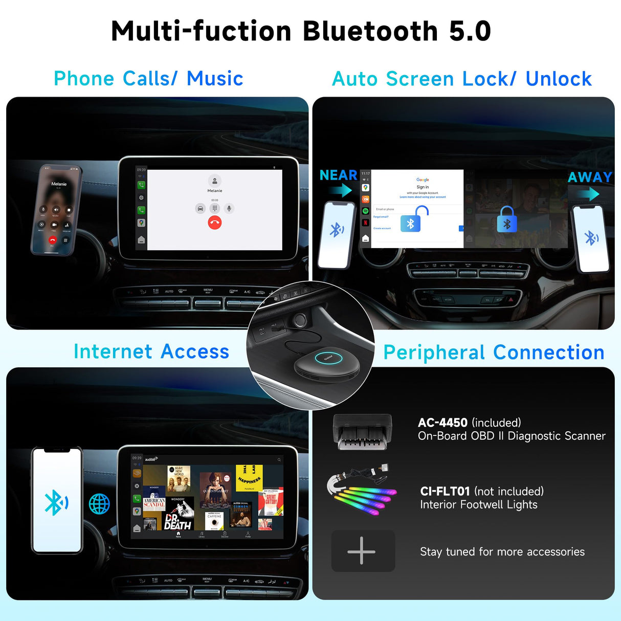 ATOTO CarWave CB6 AI Box Wireless CarPlay & Android Auto Adapter with 4G LTE, OBDII Scanner, Android OS, 4GB+64GB, Universal Car Stereo Upgrade, OTA Updates