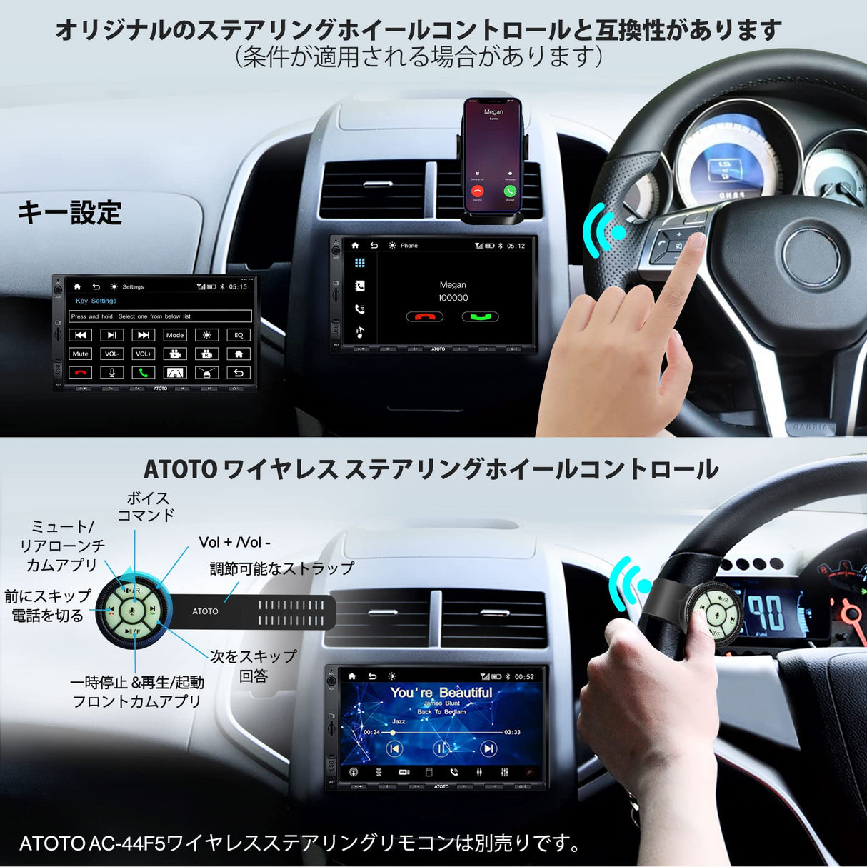 ATOTO F7 XE 7インチダブルDIN カーオーディオプレーヤー-ワイヤレスCarPlay,Android Auto、ミラーリンク(AutoLink)、Bluetooth、HD LRV(ライブリアビュー)、急速充電、QLEDディスプレイ、F7G2A7XE