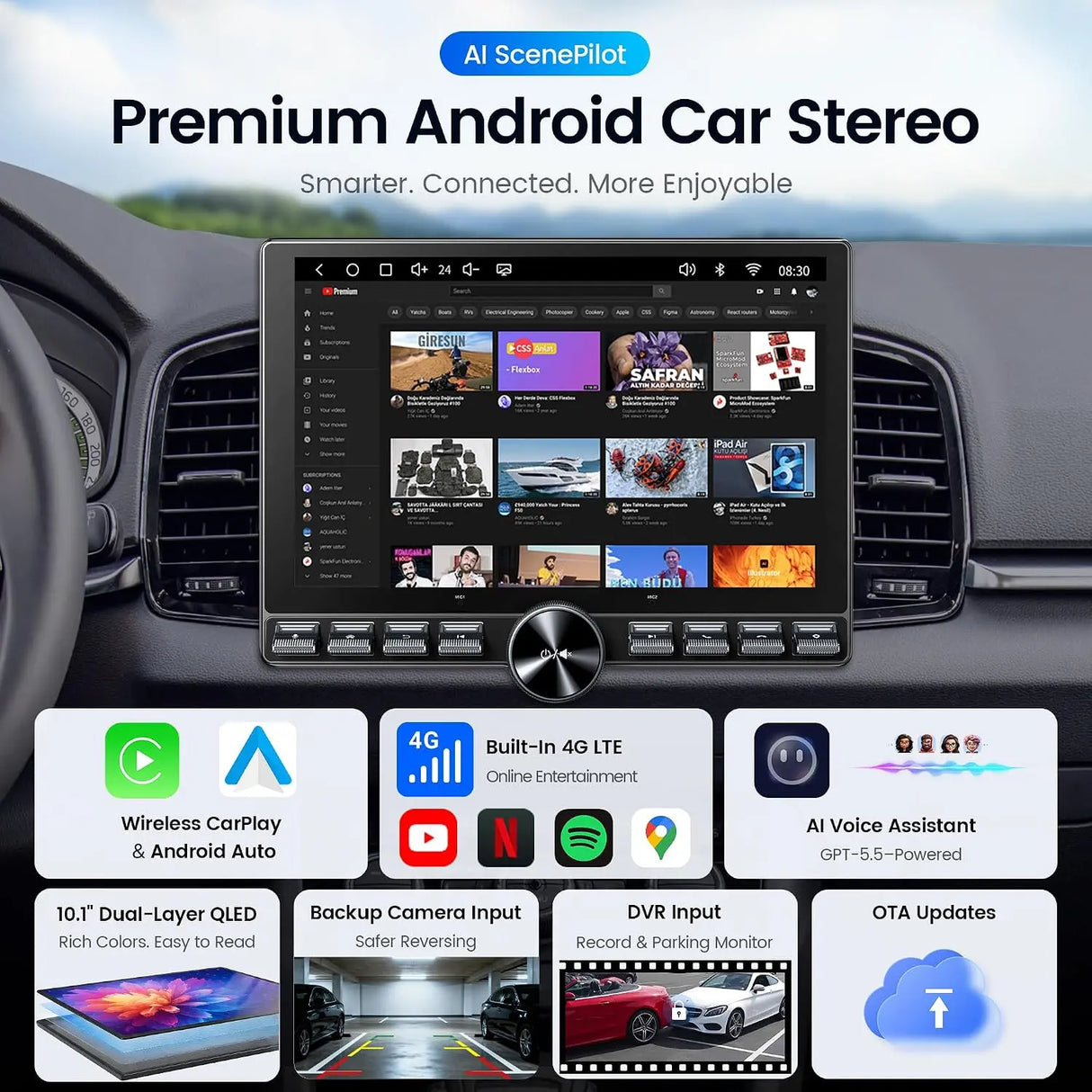 ATOTO S8 Gen4 10.1" Floating Single DIN & Double DIN Android Car Stereo