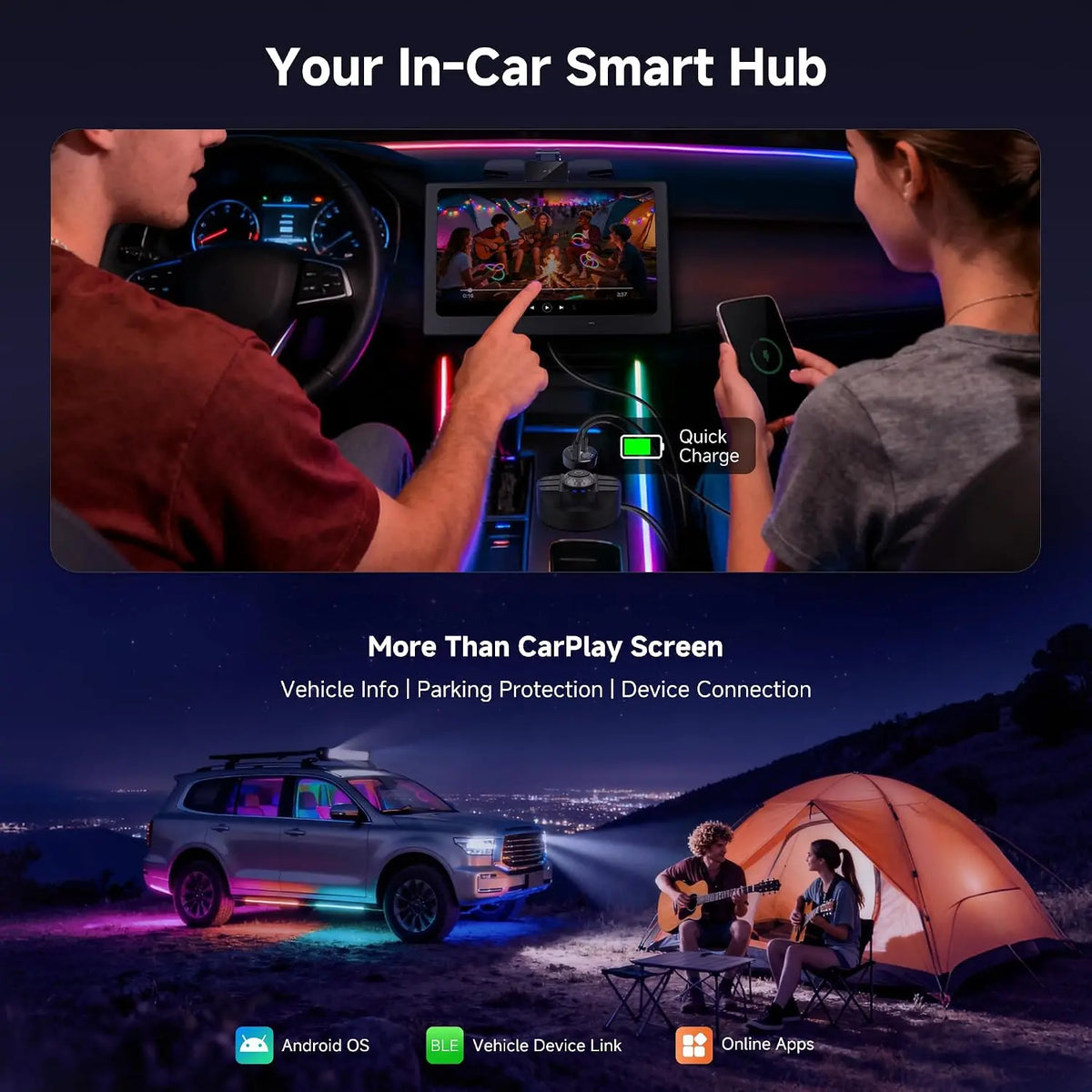 ATOTO P609L1N 9.19" Portable Car Stereo Dashboard Screen, Wireless Apple CarPlay & Android Auto, GPS Navigation, Mirror Link, Bluetooth Car Audio Receiver