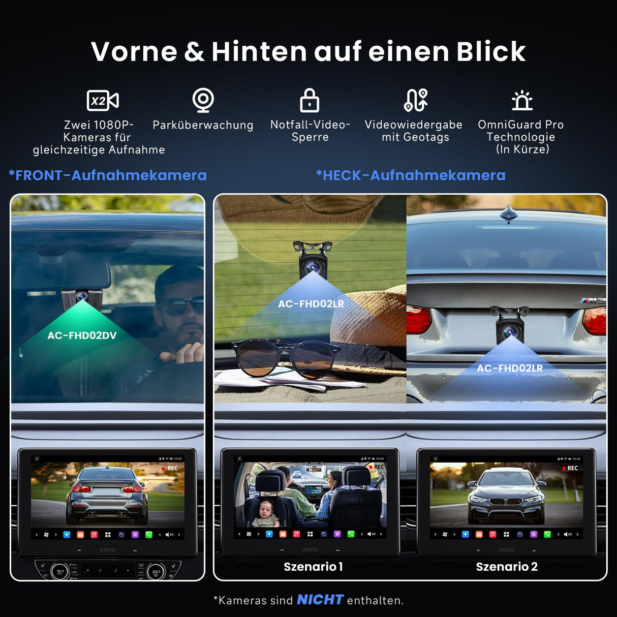 ATOTOZONE 10" QLED AI Android Autoradio 1 DIN, Floating Screen Auto, 8G+128G In-Dash Navigation, 4G LTE, Kabelloses CarPlay & Android Auto, Dual-Phone & 2 Bluetooth, SCVC, GPS-Tracking, X10G110E