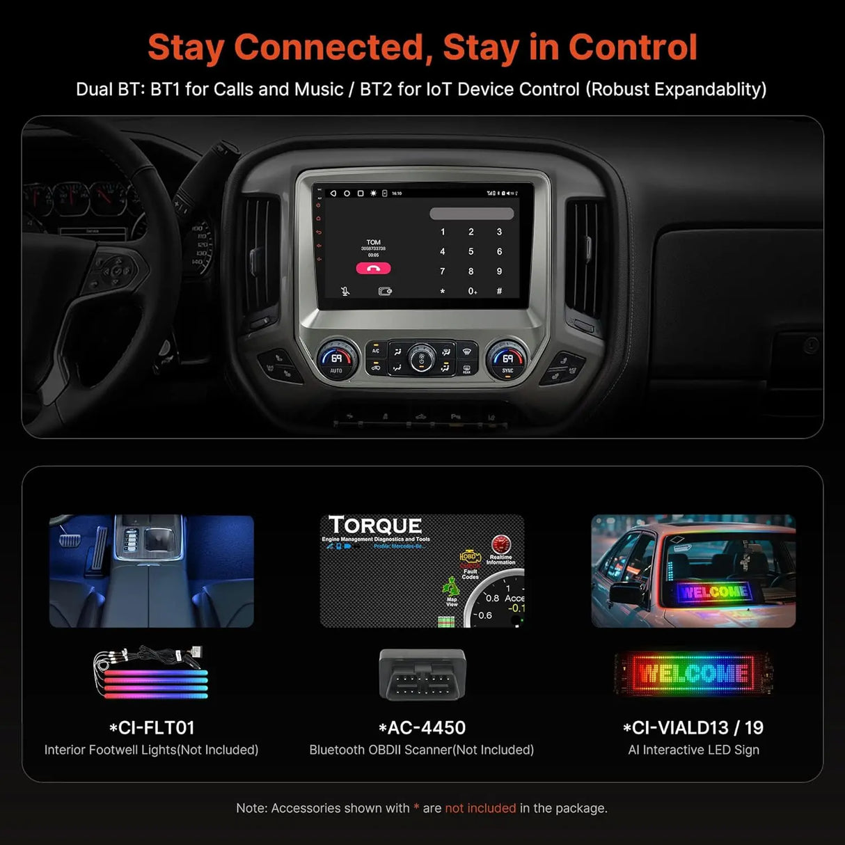 ATOTO S8SLD10ADM 10.1" Android Double Din Car Stereo for 2014–2018 Chevy Silverado & GMC Sierra (1500/2500/3500 & 2019 Classic), Wireless CarPlay/Android Auto, 4G+32G, 4G LTE, DSP, 32-Band EQ